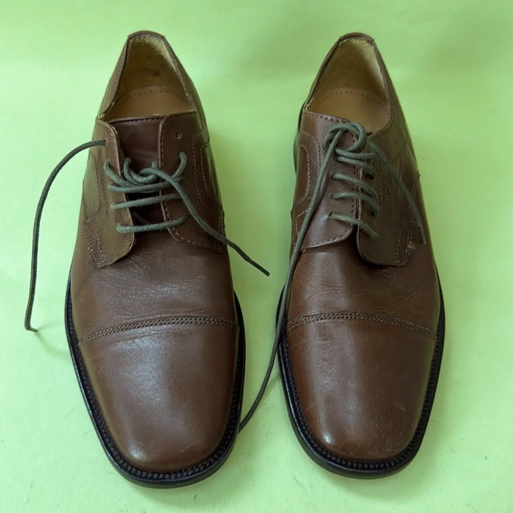 New brown Stafford leather oxfords